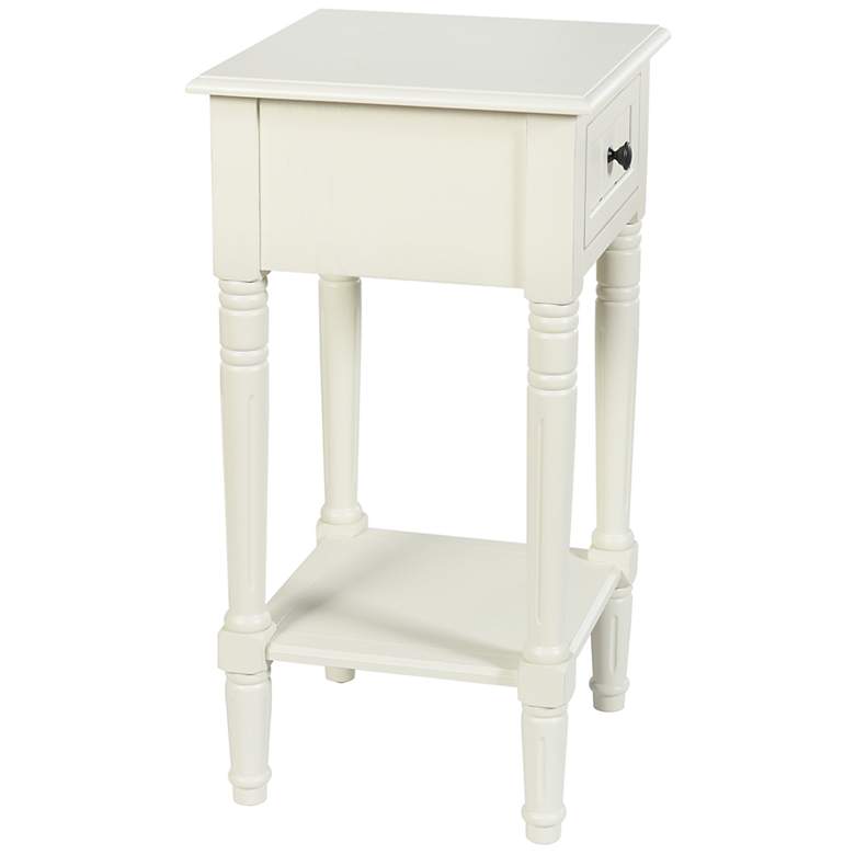 Image 3 Hampton 28" High Antique White Accent Table with One Drawer more views