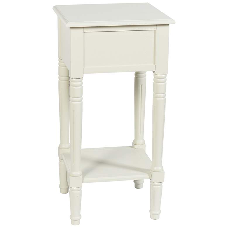 Image 5 Hampton 28" High Antique White Accent Table with One Drawer more views