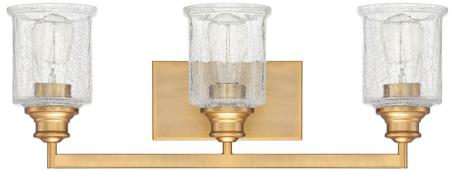 Image 7 Hampton 3-Light Bathroom Vanity Light in Warm Brass more views