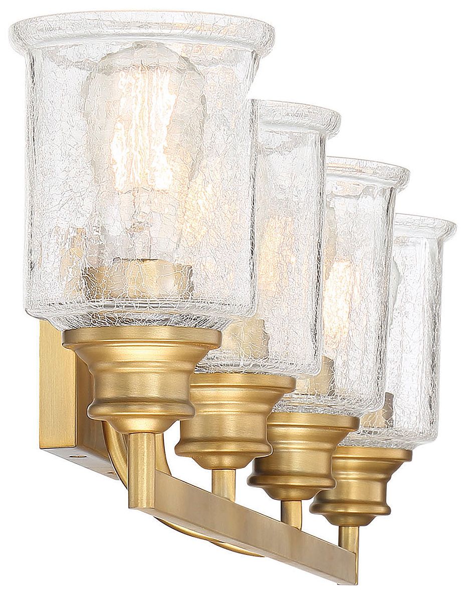 Image 6 Hampton 4-Light Bathroom Vanity Light in Warm Brass more views