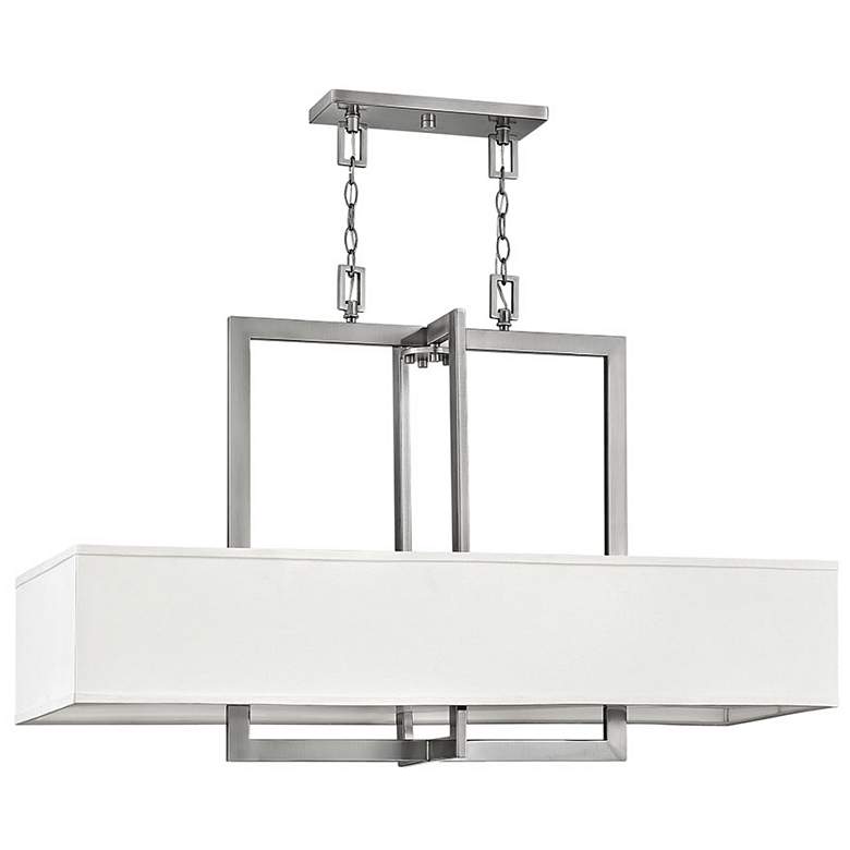Image 1 Hampton 42" Wide Antique Nickel 4-Light Linear Chandelier