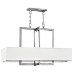 Hampton 42" Wide Antique Nickel 4-Light Linear Chandelier