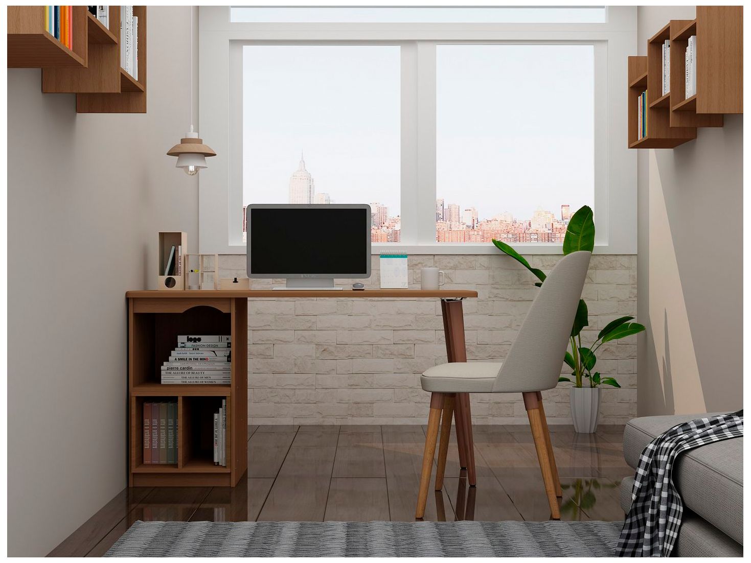 Image 4 Hampton 53.54 Home Office Desk in Maple Cream more views