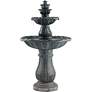 Hampton 56 3/4" High Slate Finish 4-Tier Outdoor Fountain with Light