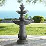 Thumbnail1 of Hampton 56 3/4" High Slate Finish 4-Tier Outdoor Fountain with Light