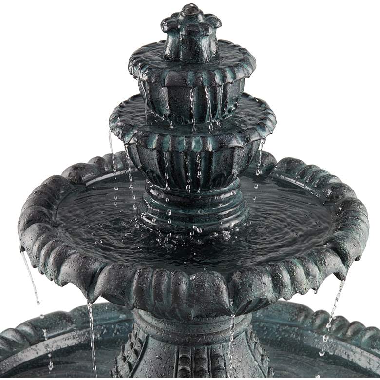 Image 3 Hampton 56 3/4" High Slate Finish 4-Tier Outdoor Fountain with Light more views