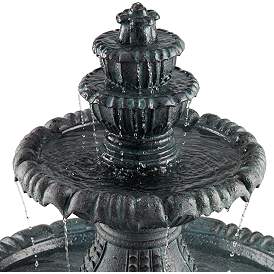 Image3 of Hampton 56 3/4" High Slate Finish 4-Tier Outdoor Fountain with Light more views