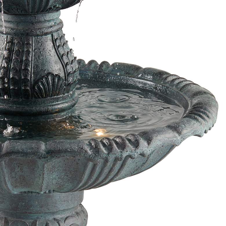 Image 5 Hampton 56 3/4 inch High Slate Finish 4-Tier Outdoor Fountain with Light more views