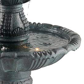 Image5 of Hampton 56 3/4" High Slate Finish 4-Tier Outdoor Fountain with Light more views