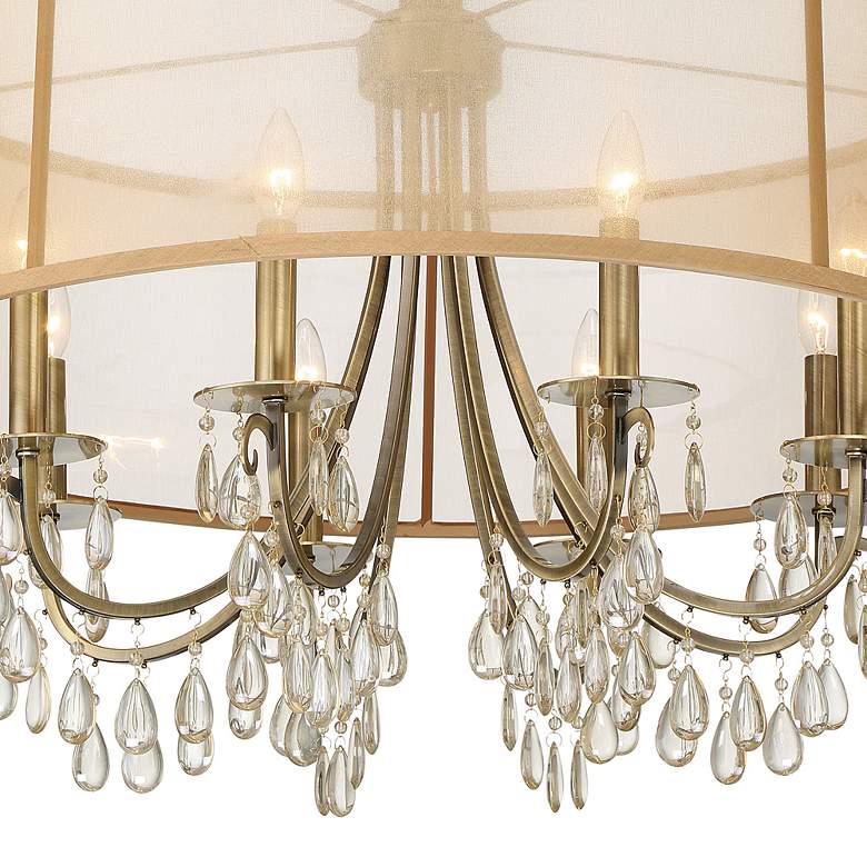 Image 7 Hampton Collection Antique Brass 32" Wide Large Chandelier more views
