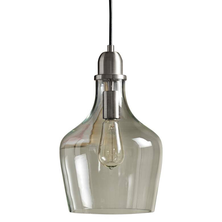 Image 2 Hampton Hill Auburn 9 inch Wide Silver and Clear Glass Pendant Light
