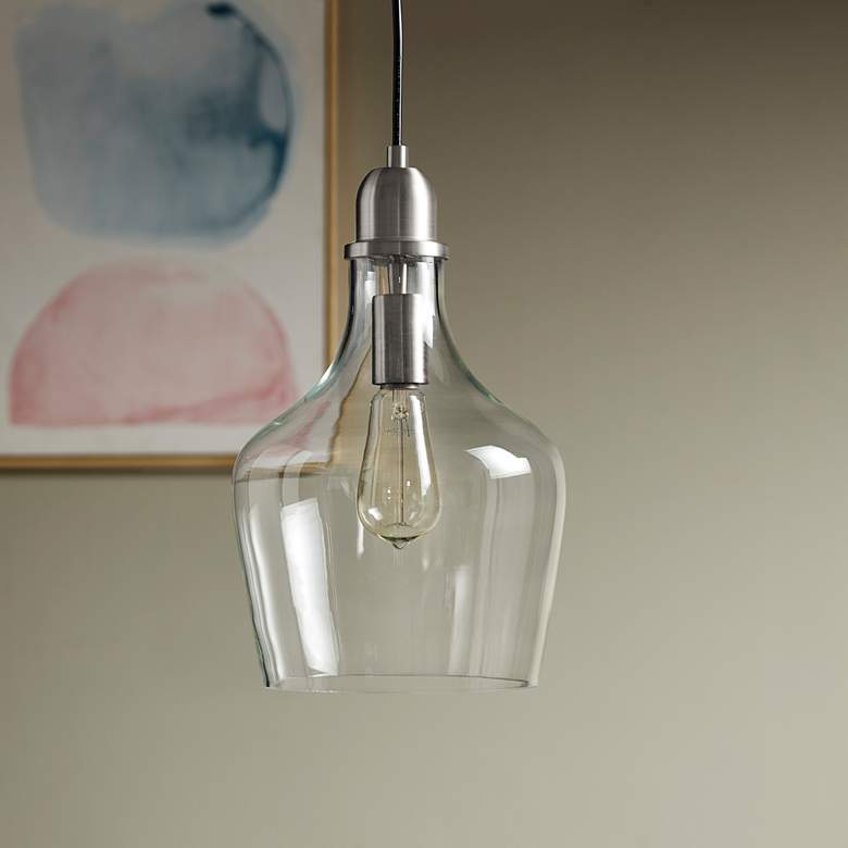 Image 1 Hampton Hill Auburn 9 inch Wide Silver and Clear Glass Pendant Light