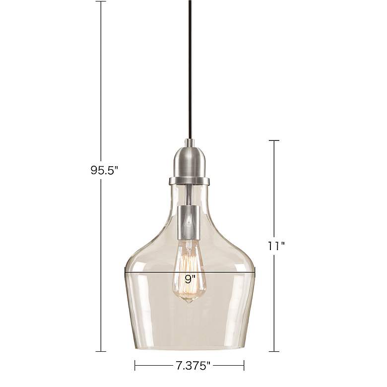 Image 6 Hampton Hill Auburn 9 inch Wide Silver and Clear Glass Pendant Light more views