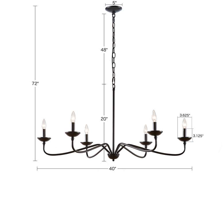 Image 6 Hampton Hill Brighton 40 1/2" Wide Matte Black 6-Light Chandelier more views
