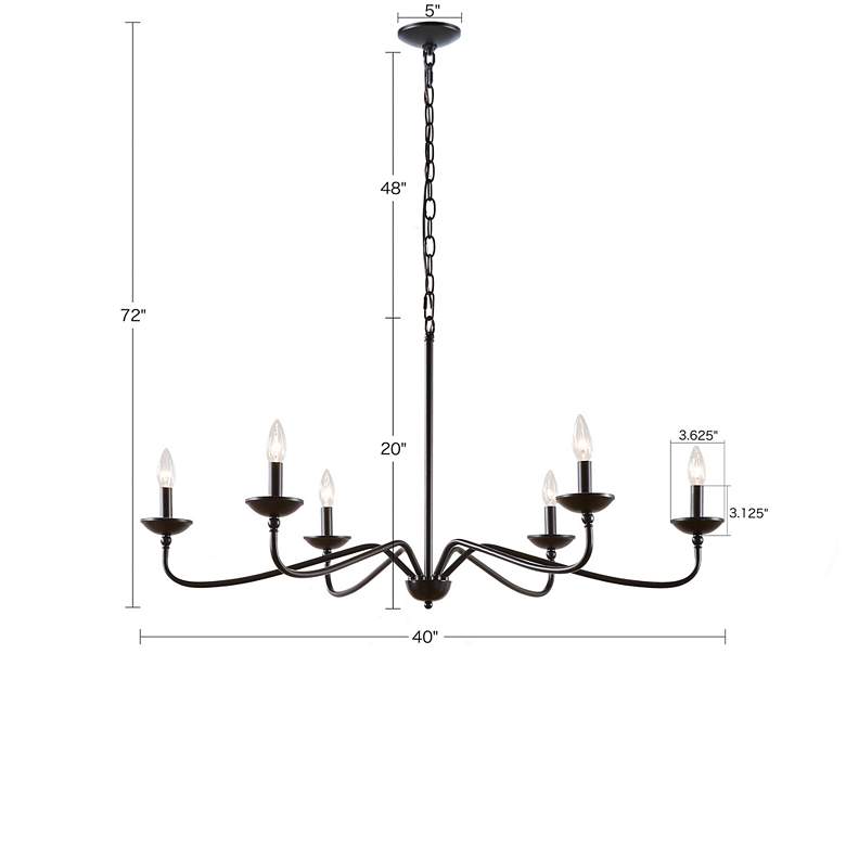 Image 6 Hampton Hill Brighton 40 1/2 inch Wide Matte Black 6-Light Chandelier more views