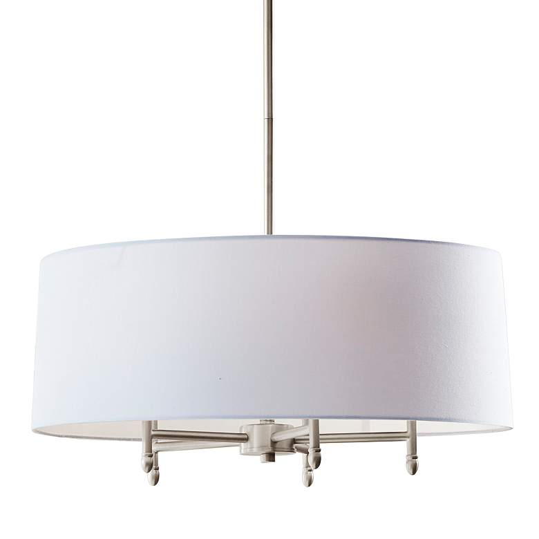 Image 2 Hampton Hill Presidio 24" Wide Silver and White 5-Light Chandelier