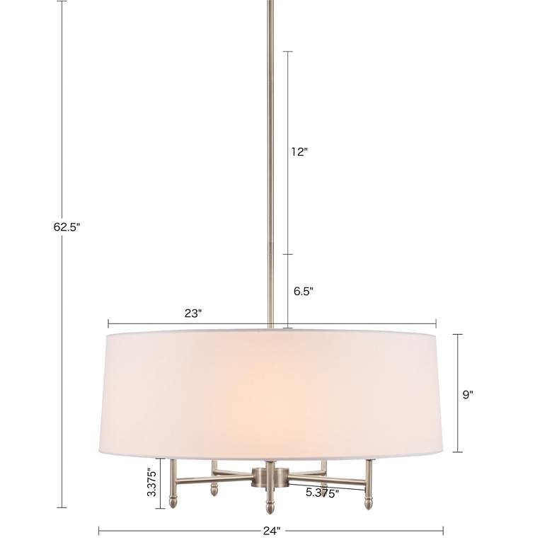 Image 5 Hampton Hill Presidio 24" Wide Silver and White 5-Light Chandelier more views