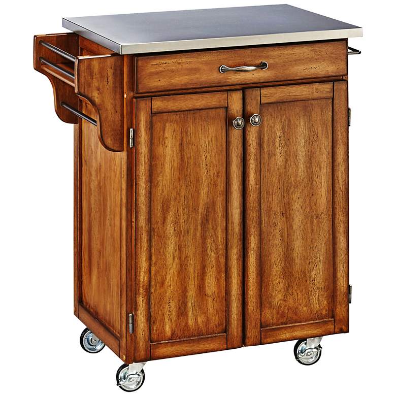 Image 1 Hampton Stainless Steel Top Warm Oak Cuisine Cart