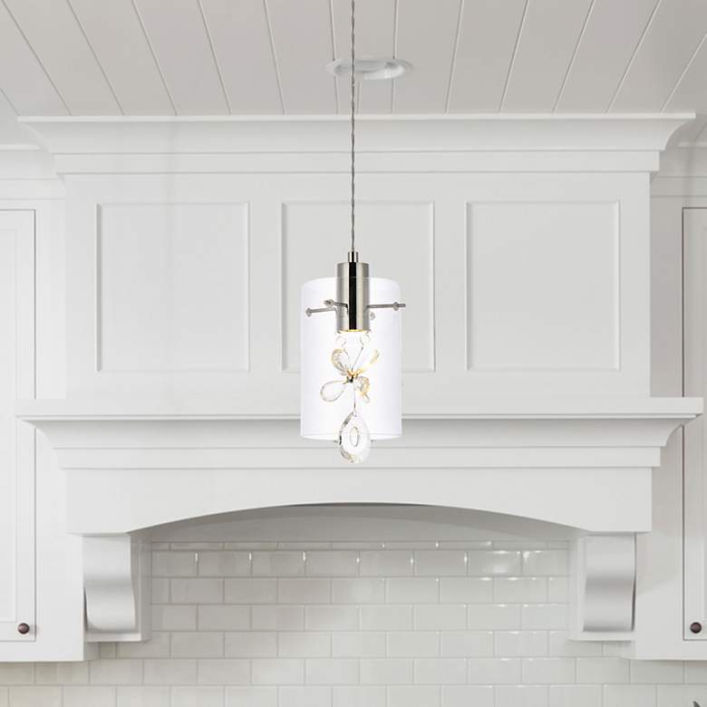 Image 1 Hana 6 1/2" Wide Chrome LED Cylinder Mini Pendant