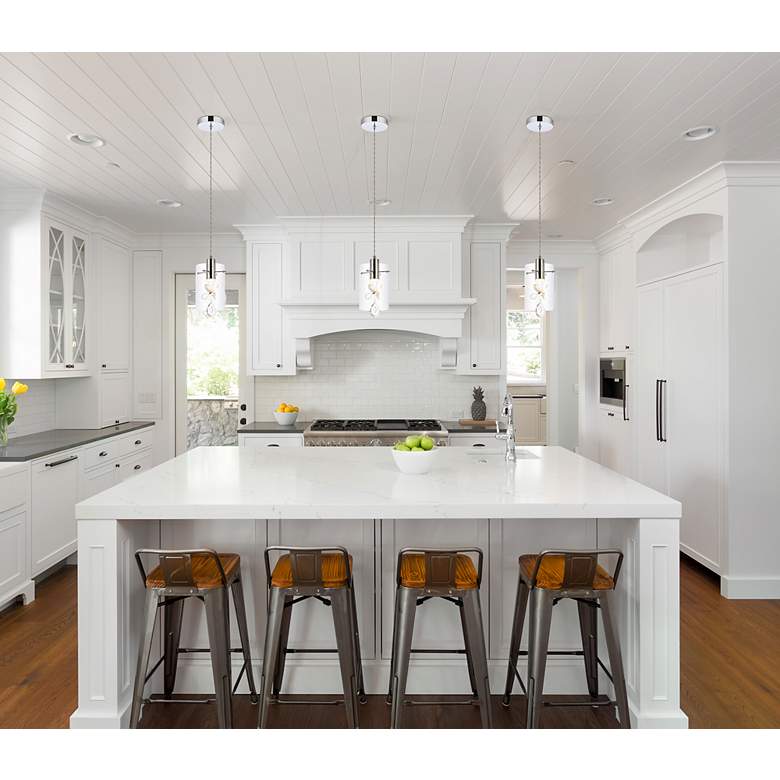 Image 3 Hana 6 1/2" Wide Chrome LED Cylinder Mini Pendant more views
