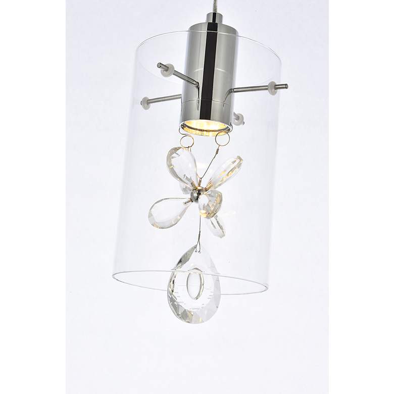 Image 5 Hana 6 1/2" Wide Chrome LED Cylinder Mini Pendant more views