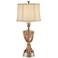 Hana Brass Wood Bead Table Lamp by Possini Euro Design