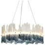 2_Hanabalter 27 1/2" Wide Chrome LED Chandelier w/ Blue Shade