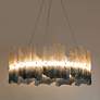 1_Hanabalter 27 1/2" Wide Chrome LED Chandelier w/ Blue Shade