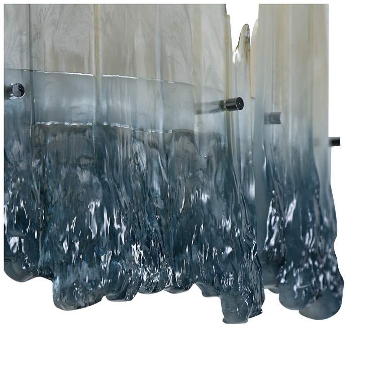 Image 5 Hanabalter 27 1/2" Wide Chrome LED Chandelier w/ Blue Shade more views