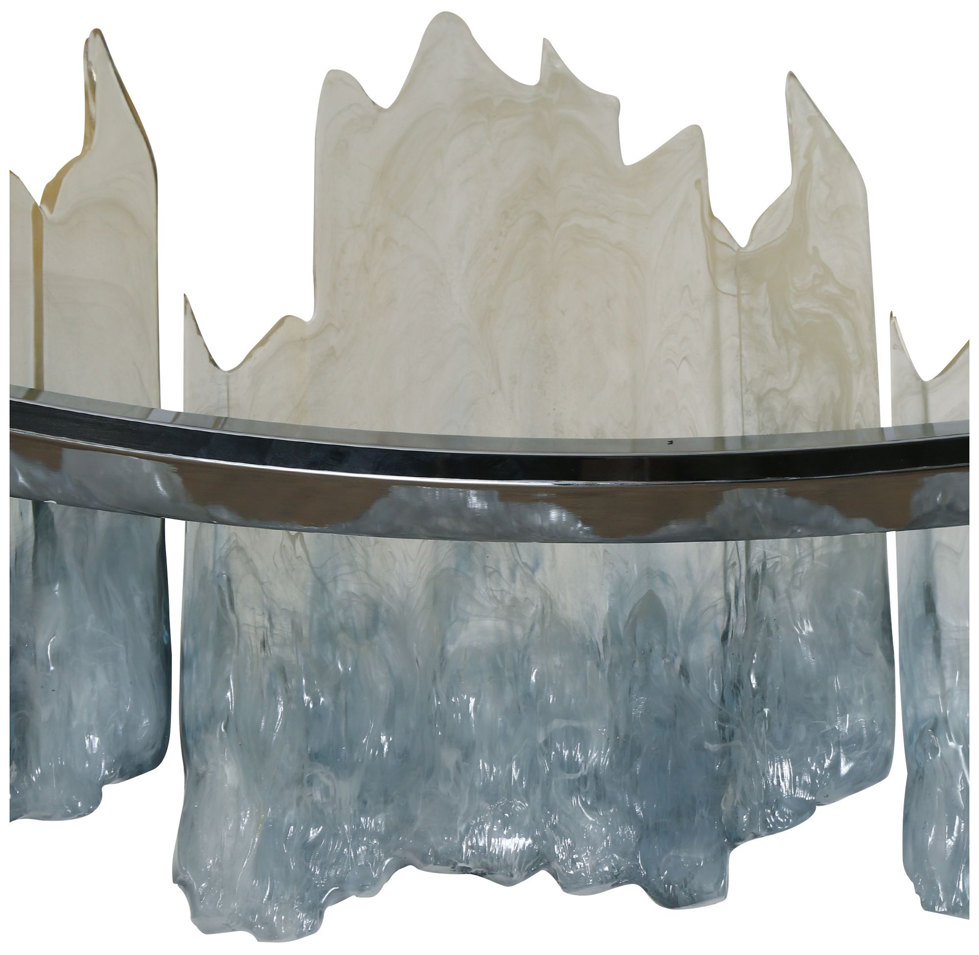 Hanabalter 27 1/2" Wide Chrome LED Chandelier w/ Blue Shade - Made to Order