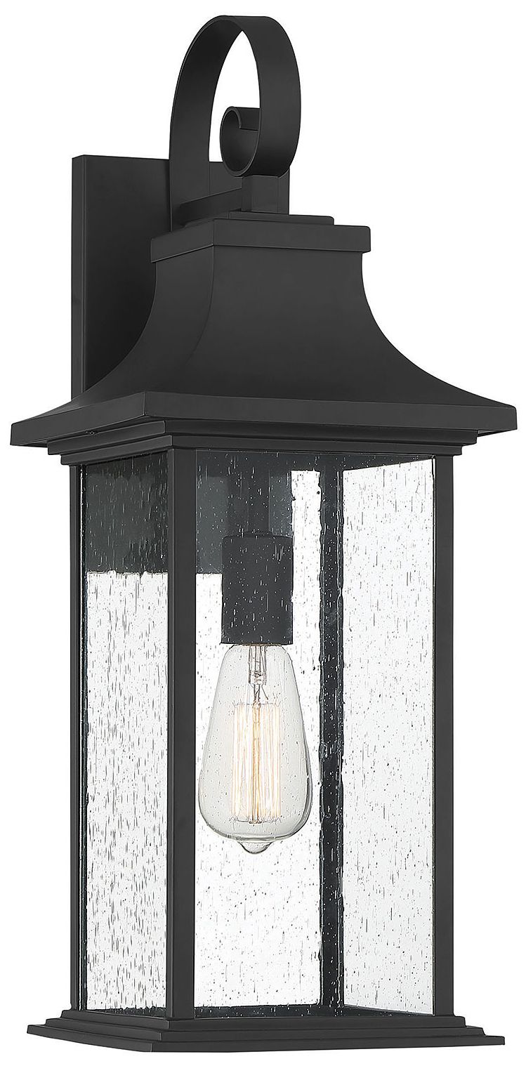 Hancock 1-Light Outdoor Wall Lantern in Matte Black