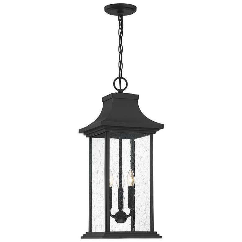 Image 1 Hancock 25 3/4" High Matte Black Outdoor Hanging Light