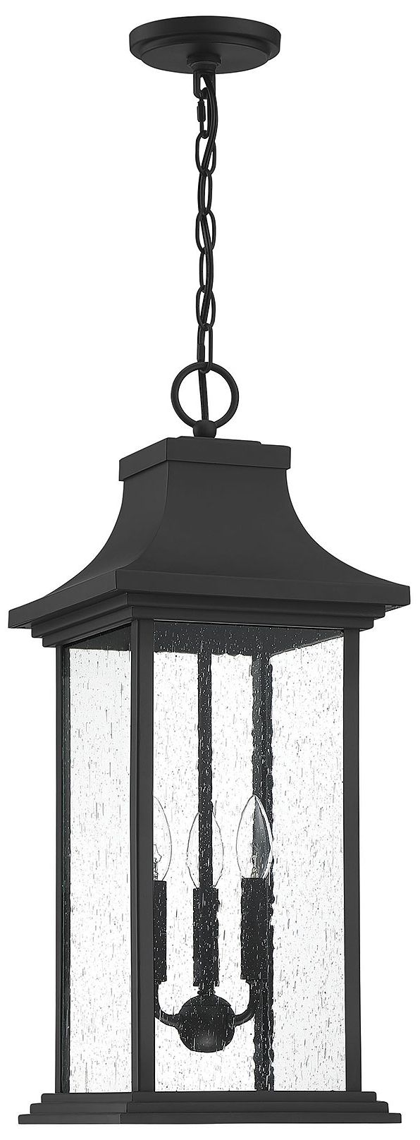 Image 2 Hancock 3-Light Outdoor Hanging Lantern in Matte Black more views