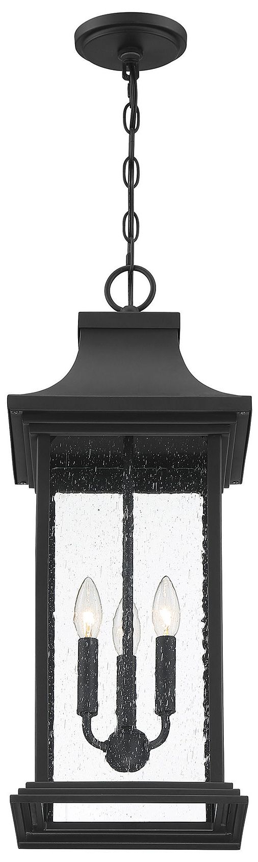 Image 3 Hancock 3-Light Outdoor Hanging Lantern in Matte Black more views