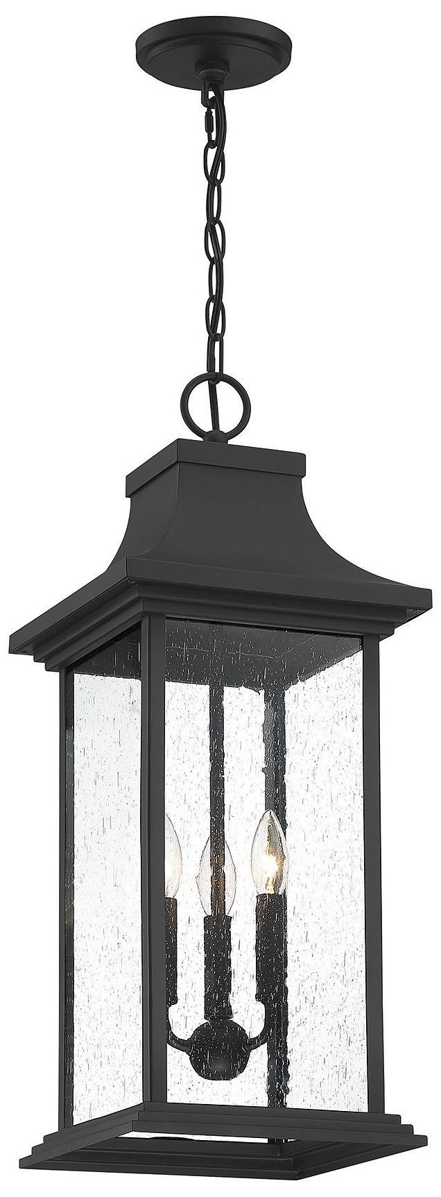 Image 4 Hancock 3-Light Outdoor Hanging Lantern in Matte Black more views