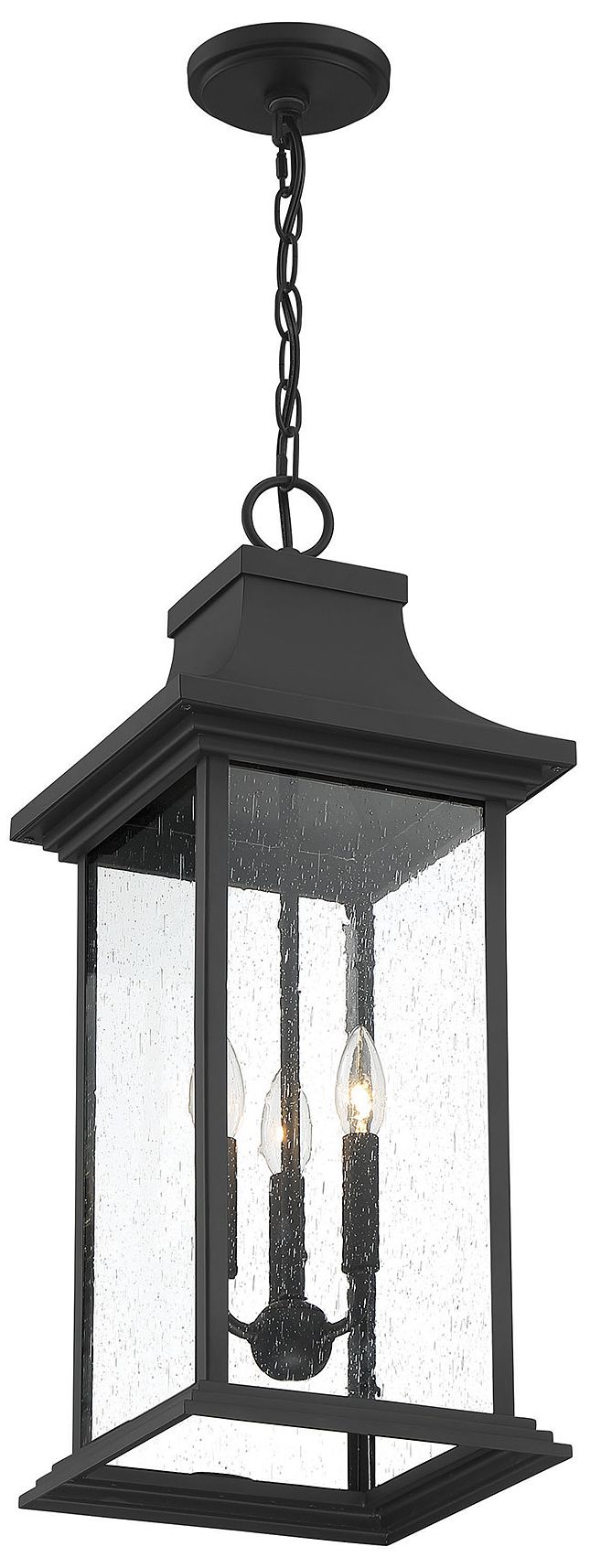 Image 5 Hancock 3-Light Outdoor Hanging Lantern in Matte Black more views