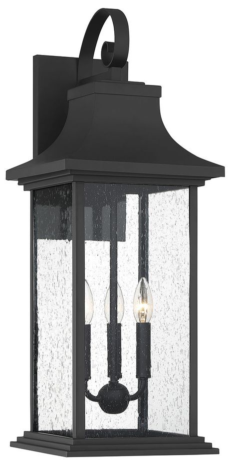 Hancock 3-Light Outdoor Wall Lantern in Matte Black