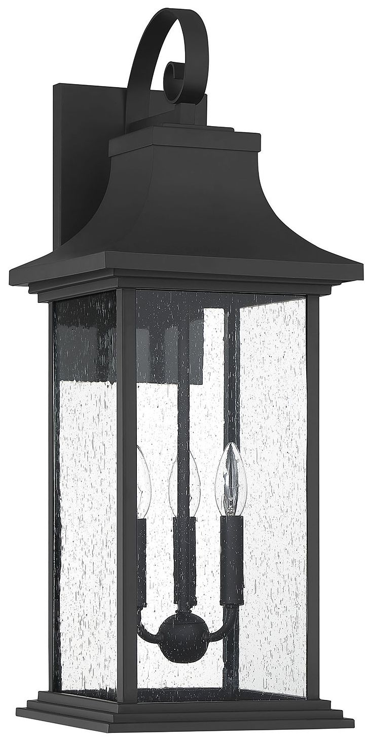 Image 2 Hancock 3-Light Outdoor Wall Lantern in Matte Black more views