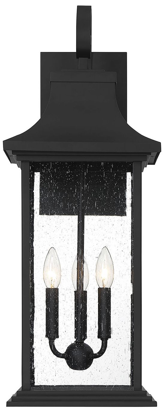 Image 3 Hancock 3-Light Outdoor Wall Lantern in Matte Black more views