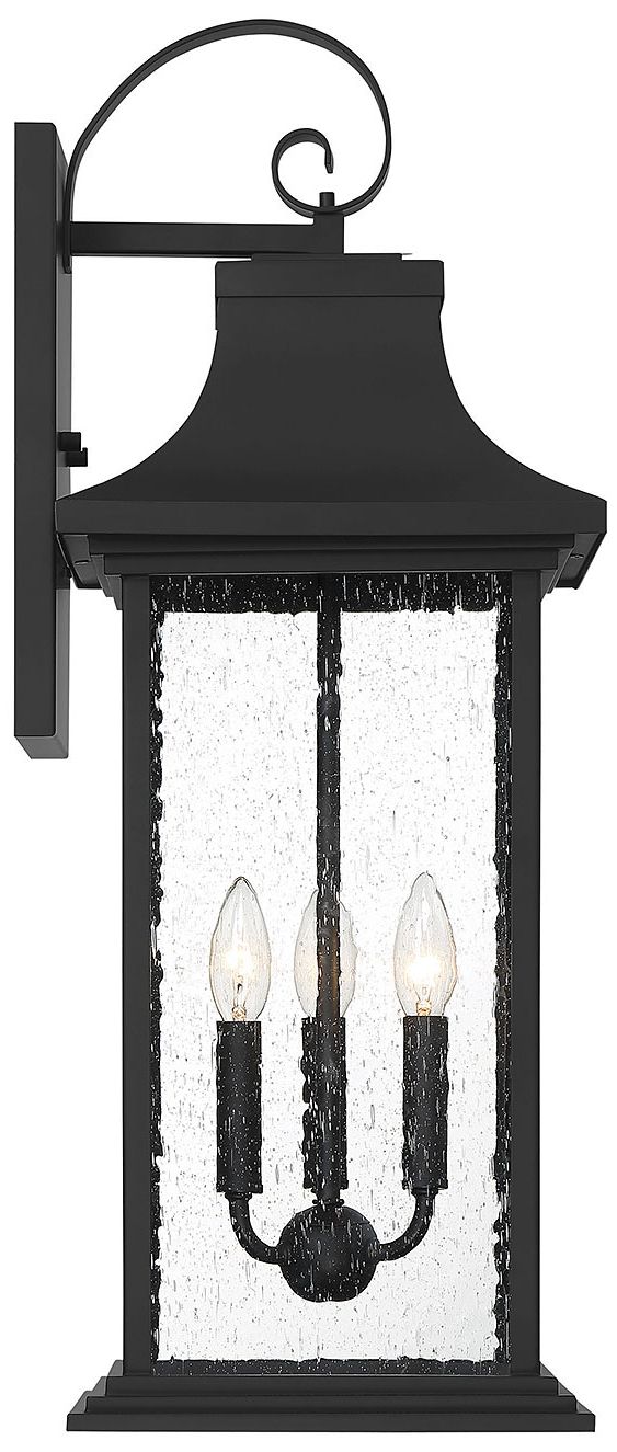Image 5 Hancock 3-Light Outdoor Wall Lantern in Matte Black more views