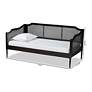 Hancock Charcoal Wood Synthetic Rattan Twin Size Daybed