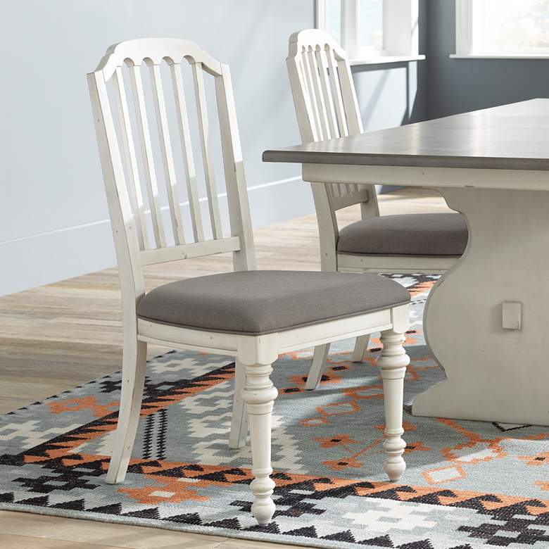 Image 1 Hancock Park Vintage White Dining Chair Set of 2