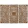 Hand-Carved Brown Wood 48" High 3-Piece Wall Plaque Set