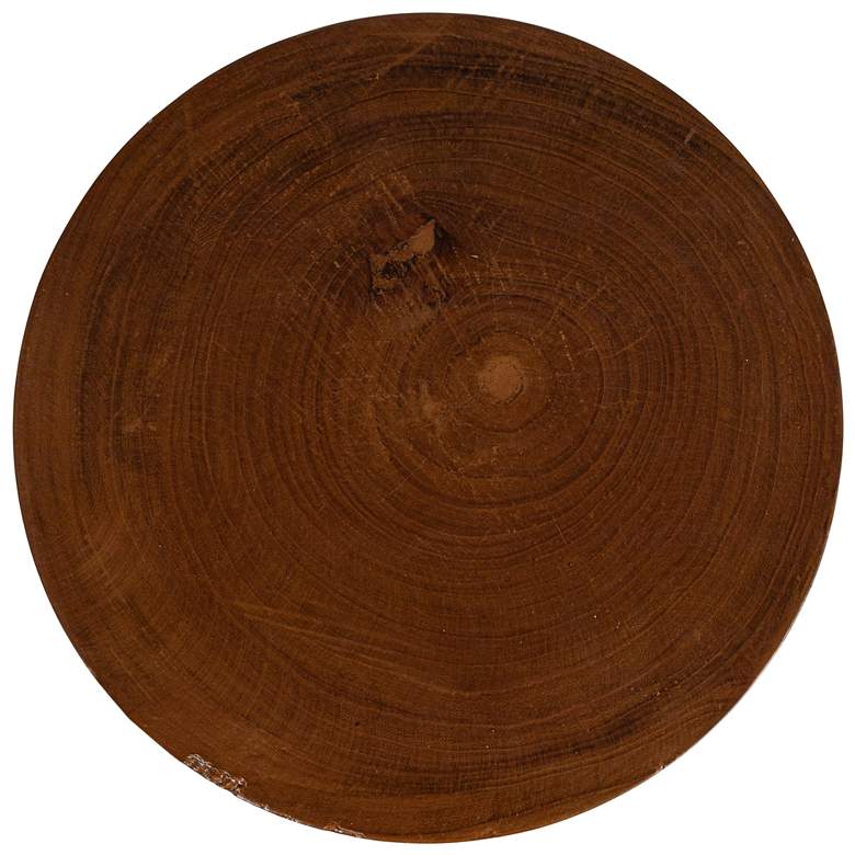 Image 6 Hand-Carved Paulownia Wood Stripped Accent Table more views