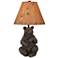 Hand-Crafted Sitting Bear Table Lamp with Parchment Shade