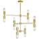 Hand Crank 12 Light Chandelier With Medallion Gold Finish