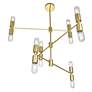 4_Hand Crank 12 Light Chandelier With Medallion Gold Finish more views