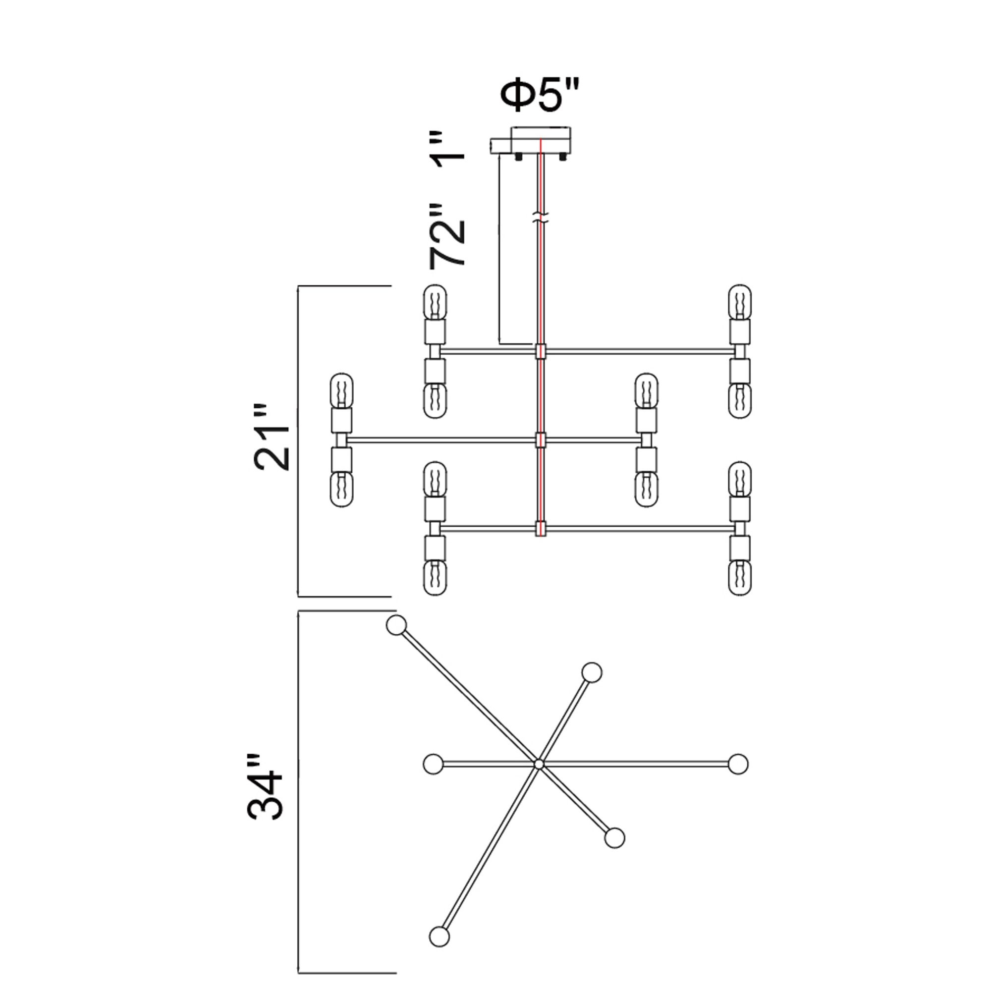 Hand Crank 12 Light Chandelier With Medallion Gold Finish