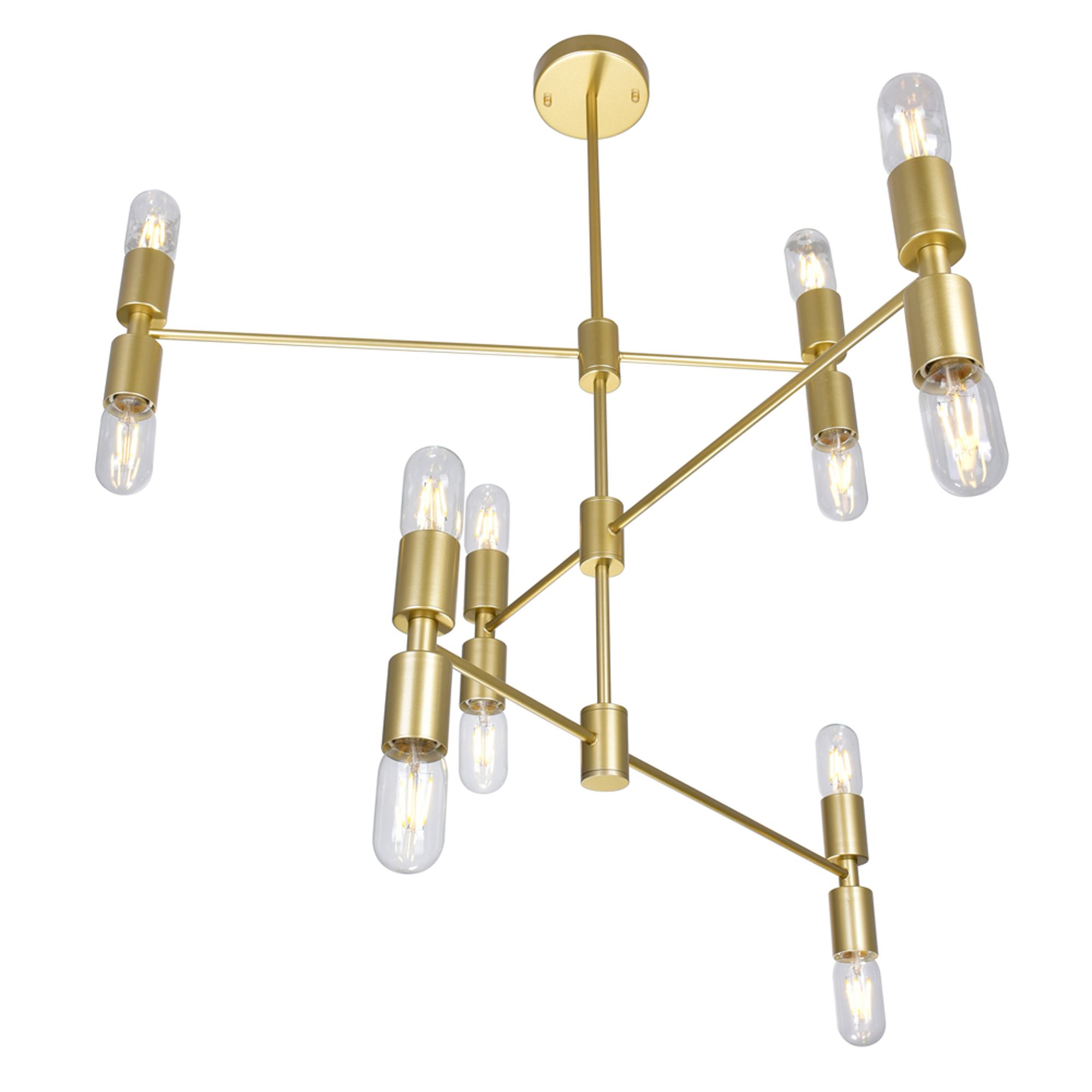 Thumbnail4 of Hand Crank 12 Light Medallion Gold Chandelier more views