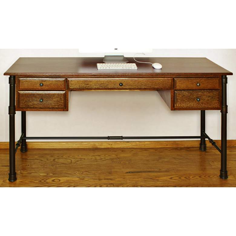 Image 1 Hand-Forged Iron and Mango Wood Desk